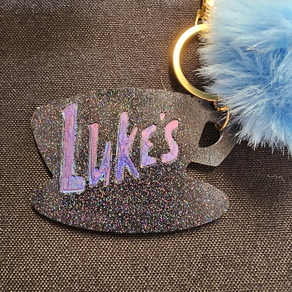 Handmade Beautiful Beacons Luke's Coffee Gilmore Girls Keychain or Bag Charm